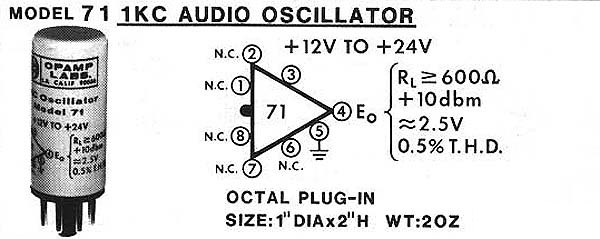 Model 71 1KCy Audio Oscillator