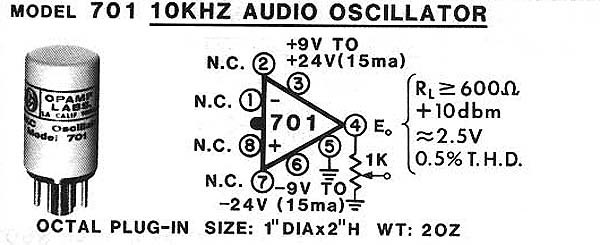 Model 701 10KHz Audio Oscillator